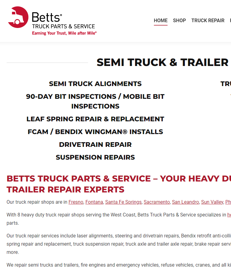 Betts Truck Parts